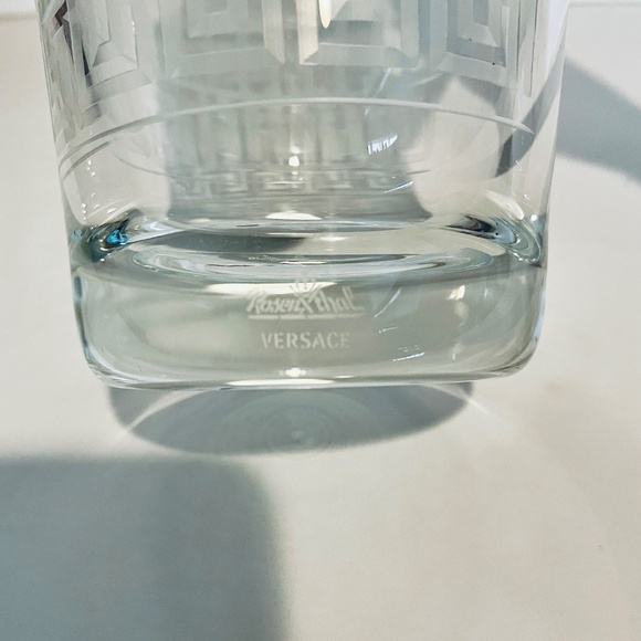 Versace x Rosenthal Meandre Greek Key Clear Glass Crystal Pitcher Vintage - Picture 9 of 14